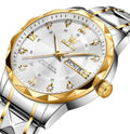 OLEVS 2025 men's luminous quartz watch with steel band and 11mm thickness