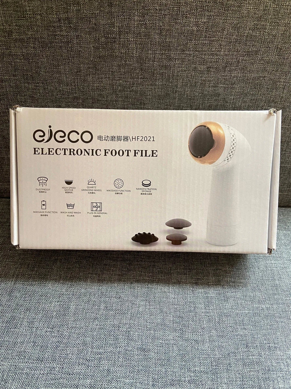 Electric vacuum foot grinder with quartz grinding head in gold and silver colour options