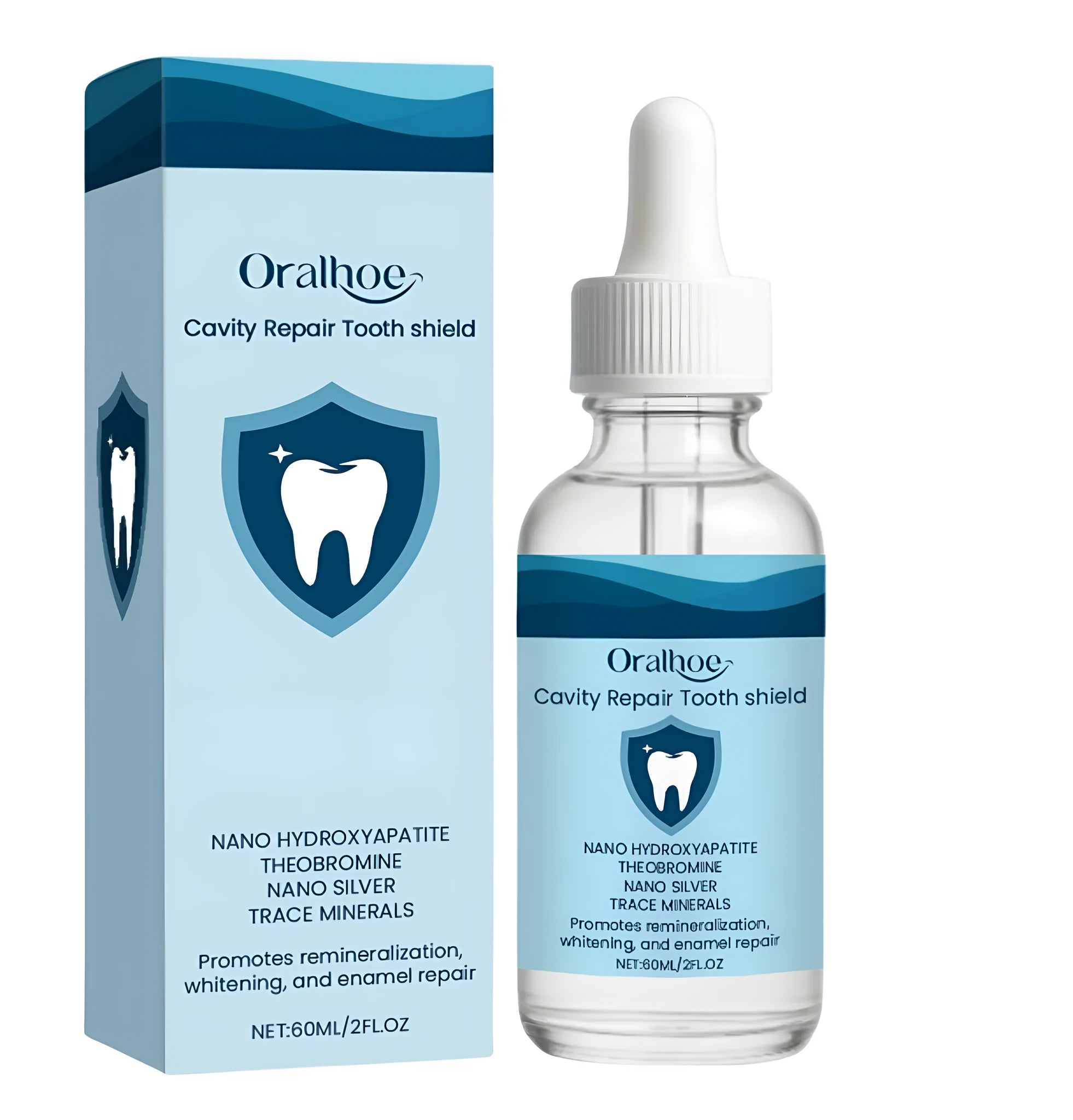 60ml bottle of dental restorative fluid with hydroxyapatite formulation