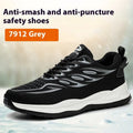 Orange lightweight labour protection safety shoes with leather upper and rubber sole