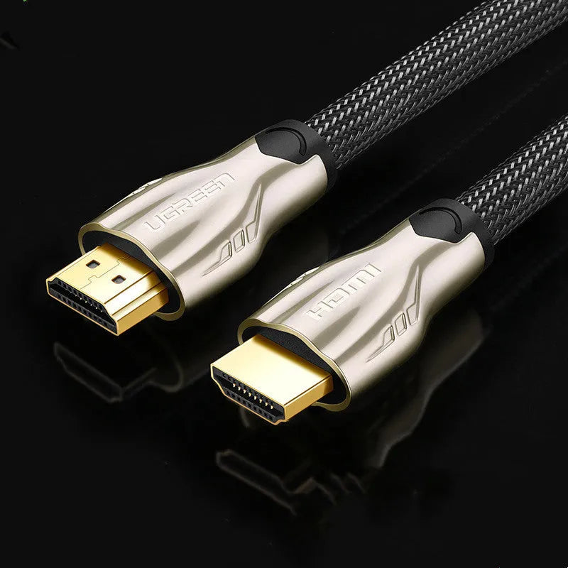 5 metre long black HDMI 2.0 cable with gold-plated connectors on a white background.