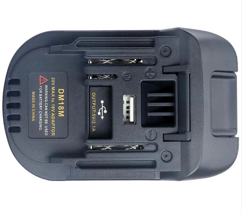 Black Milwaukee to MAKITA battery adapter for DM18M and H99F tools