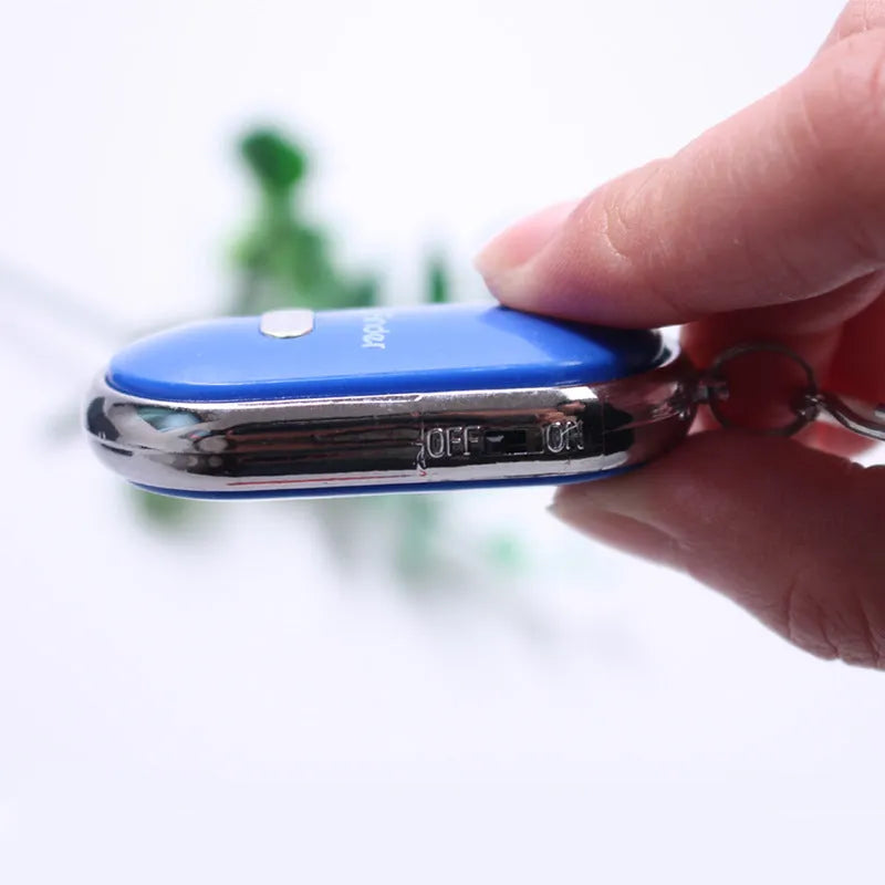 Plastic LED whistle control induction key ring key finder in compact 2.5cm x 8cm size for anti-lost use