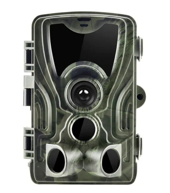 Green cellular trail camera for remote deer and game monitoring with display screen