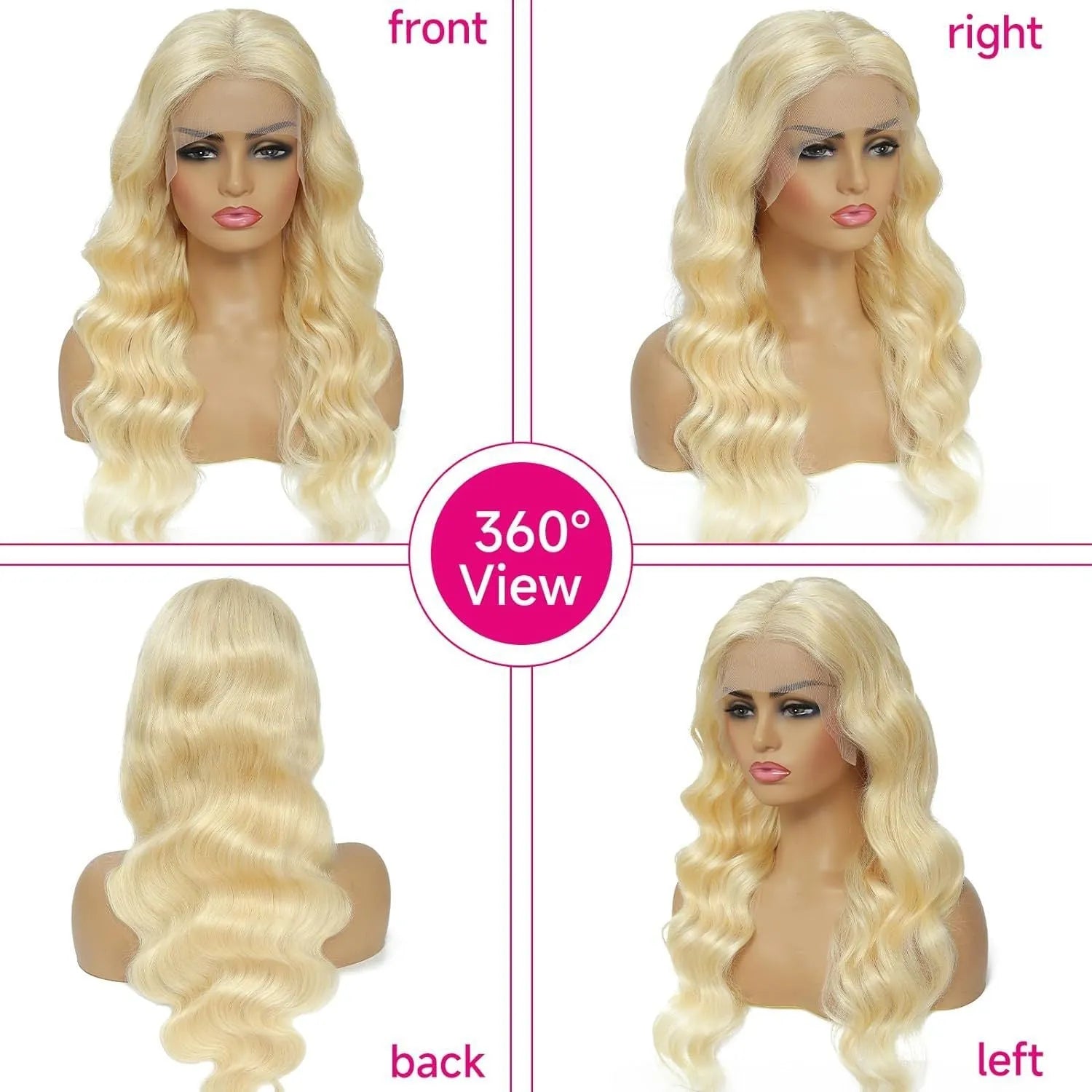 Women's synthetic front lace wig with long curly hair in colour M1 539 613 on a stand.