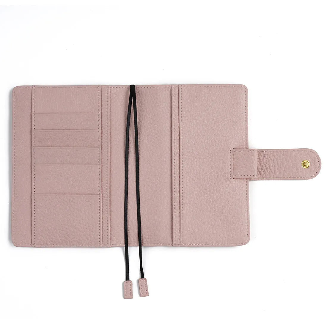 Lychee pattern cowhide leather notebook in A6 size with loose-leaf binding