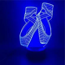 Ballet shoe 3D LED night light with remote control showing multiple colour options