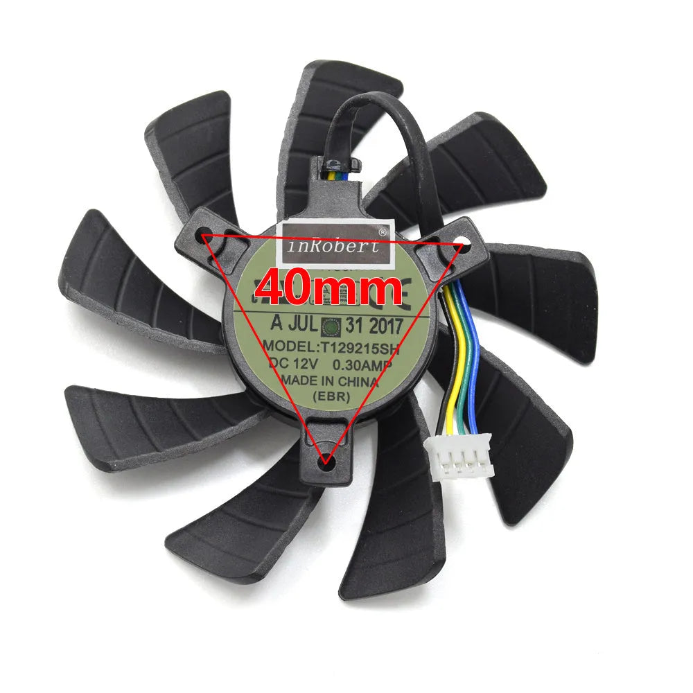 Black 85mm square PC cooling fan with 4-pin connector for graphics card and case ventilation