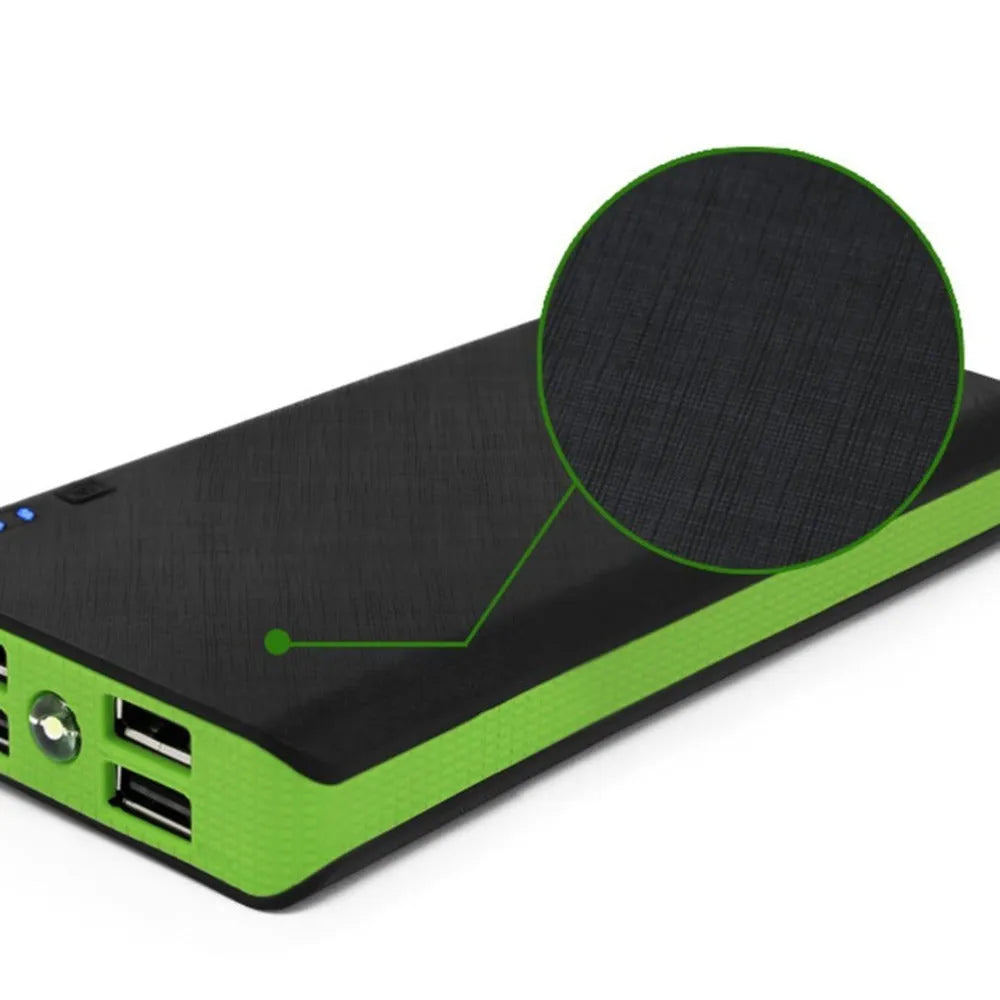 20000mAh fast charging power bank in five colour options: red, blue, green, yellow, black.