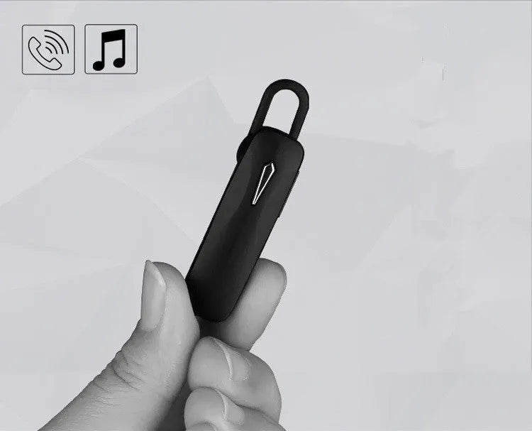 M163 black or white car Bluetooth headset with call and music controls.