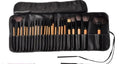 24 professional makeup brushes with wooden handles in PU gift bag