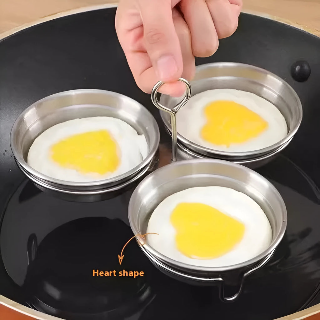 Stainless steel heart-shaped egg steamer with mini design for household use