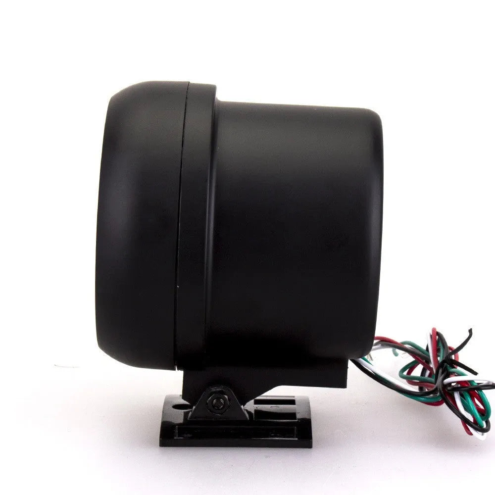 Black automotive tachometer with blue light pointer display for RPM measurement
