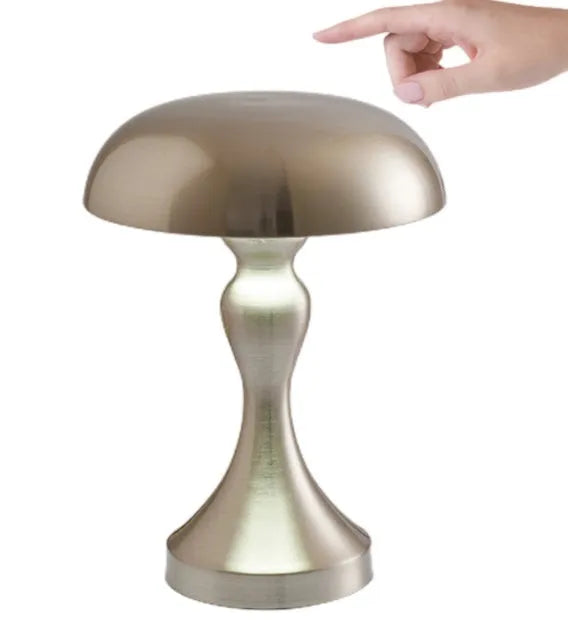 Metallic desk lamp with touch control and USB charging cable