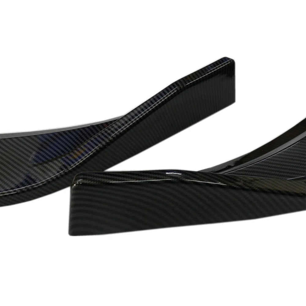 M10 three-section front splitter for VW Golf Mk7 in carbon fibre braze pattern finish