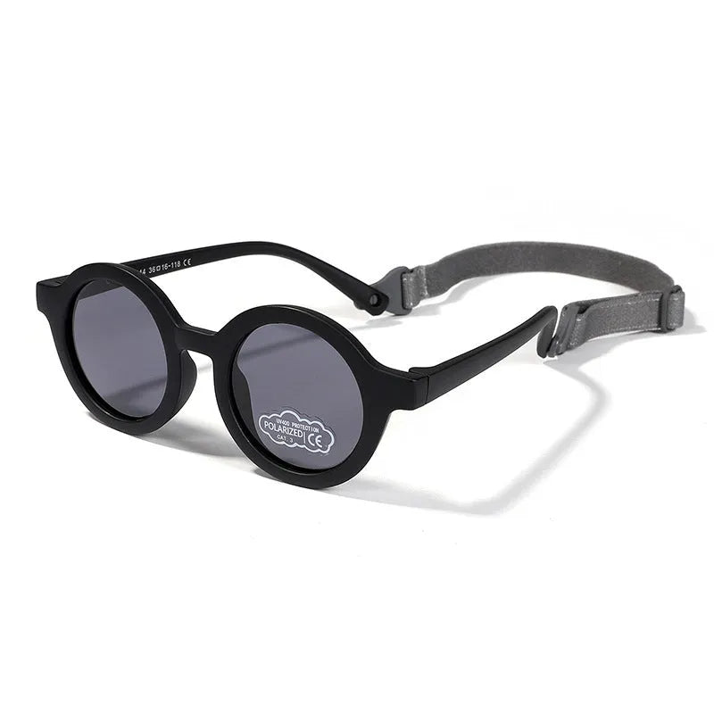 Children's silicone sunglasses for toddlers 0-3 years with round frame and UV400 protection