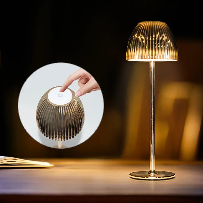 Ins pattern dimmable night lamp with thin round bottom design in black or white options