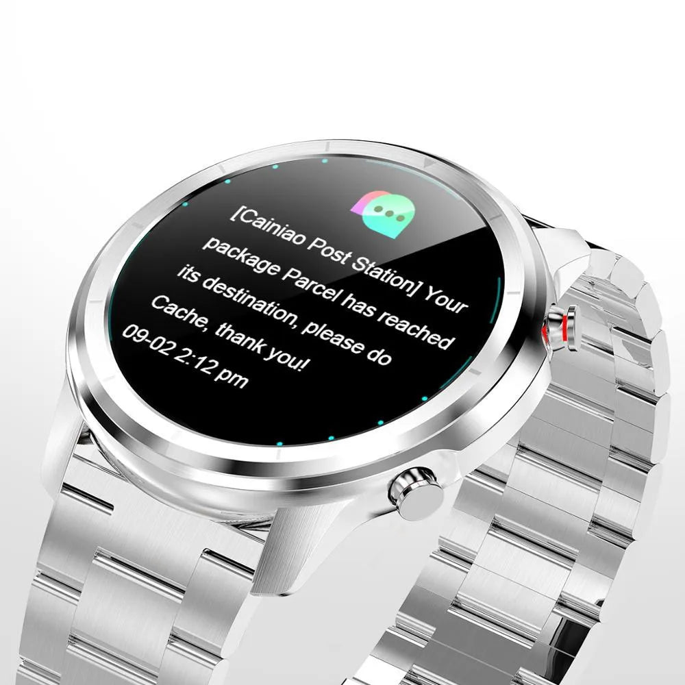 LEMFO LF26 smart bracelet with 1.3 inch colour touch screen showing activity tracking display