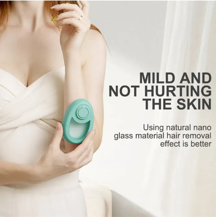 CJEER upgraded crystal hair removal eraser device in green, purple, or black with metal finger ring.