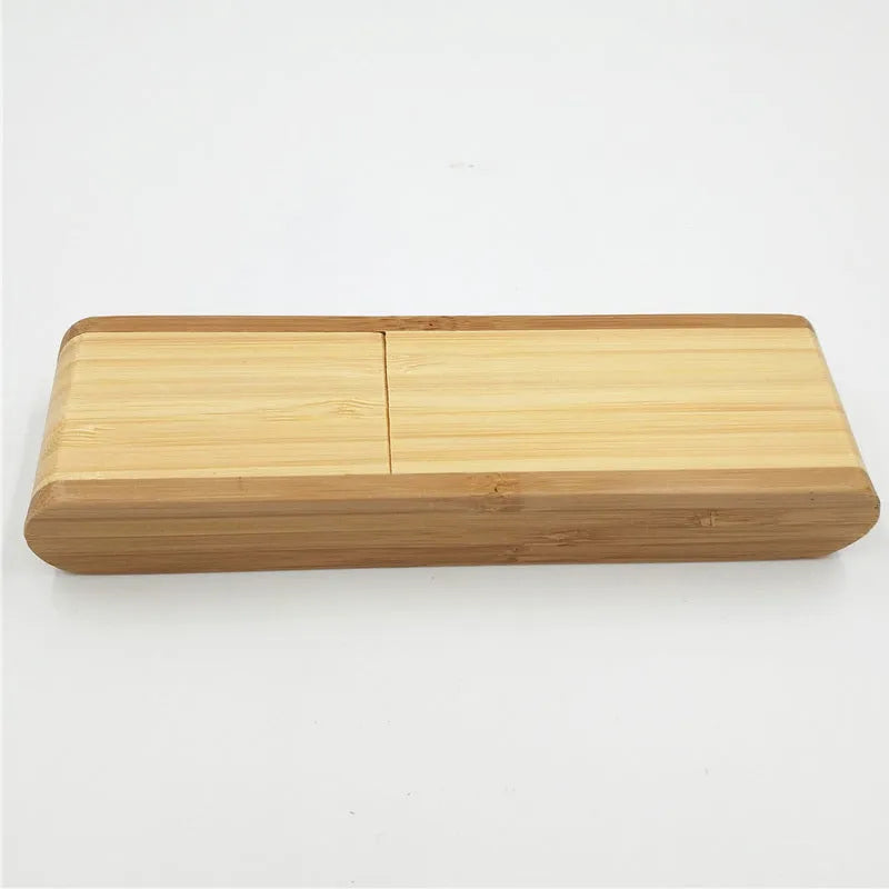 Bamboo signature pen set with ballpoint pen and pen case in true colour