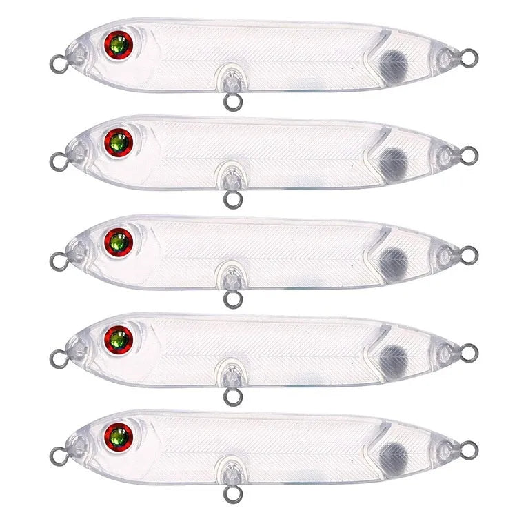 9.5cm transparent blank fishing lure body with 7mm eye slot for DIY bait making
