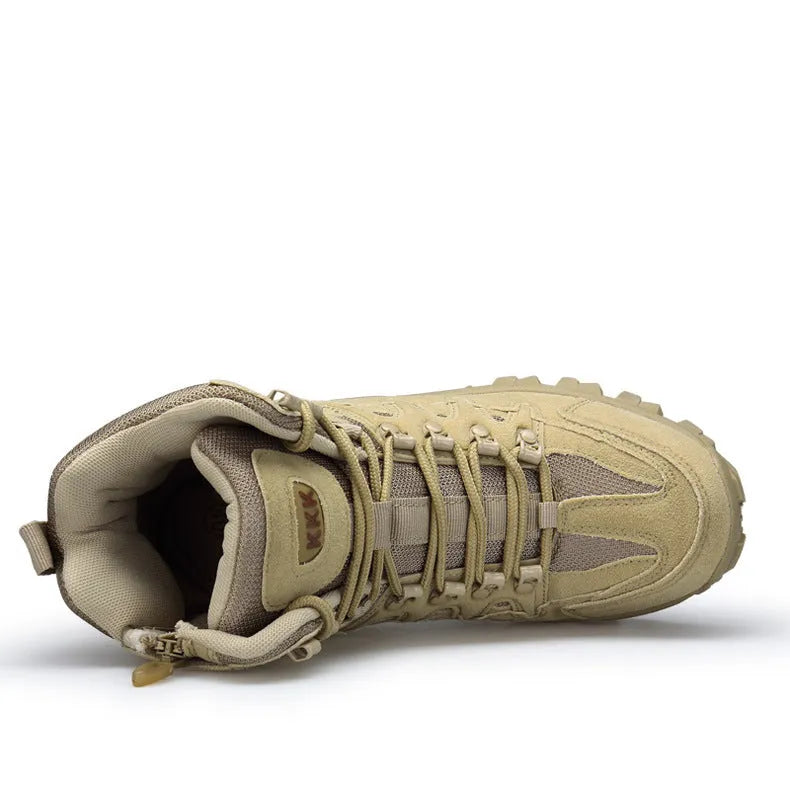 US Army Delta tactical boots for men in black and sand colours with non-slip rubber soles