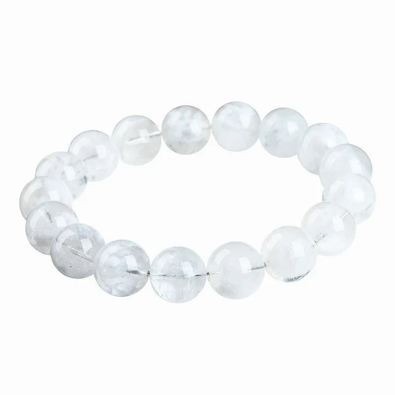 Crystal women's bracelet with natural blizzard snowflake round beads in geometric shapes with traditional decorative elements