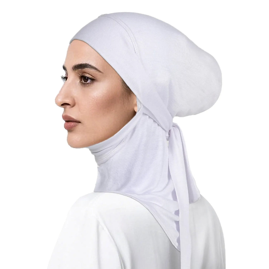 Women's hand-embroidered polyester headscarf in dome crown style for winter sun protection and windproofing in multiple colours
