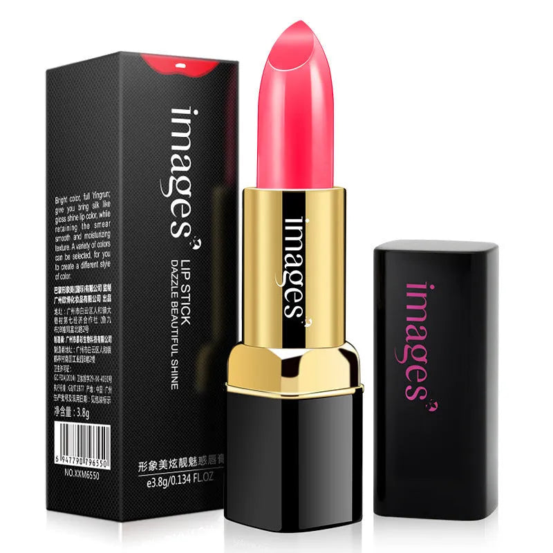 3.8g moisturising lipstick stick in a choice of 10 colours including red, pink, and orange.