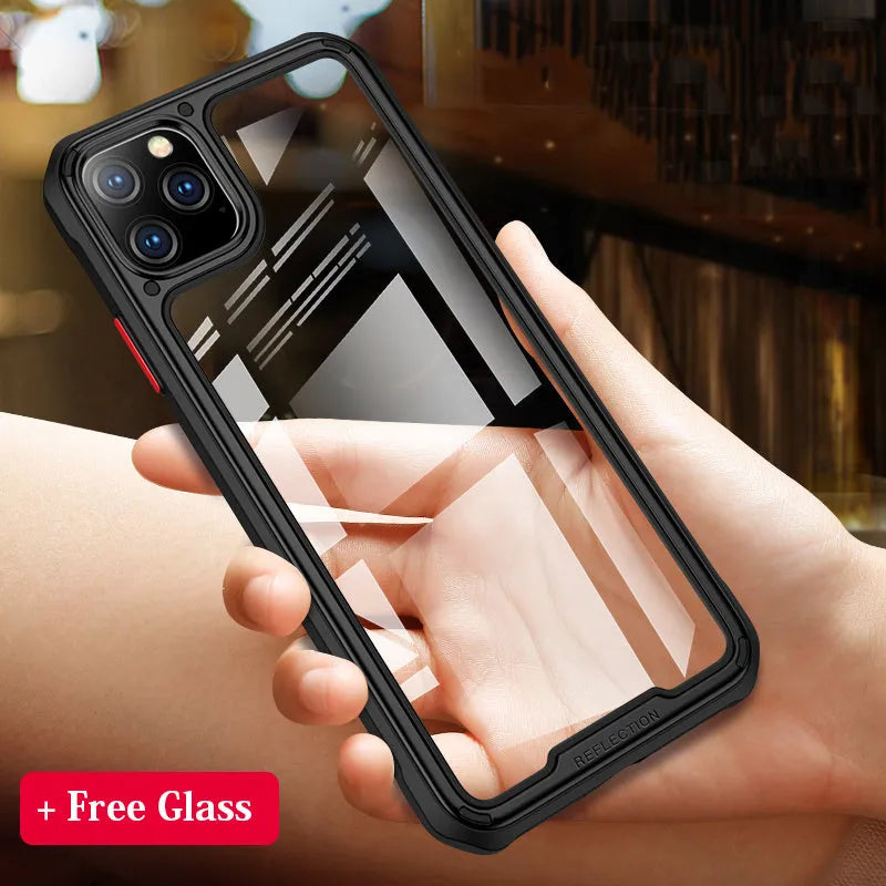 Transparent silicone mobile phone case for Apple iPhone 11 series in six colour options
