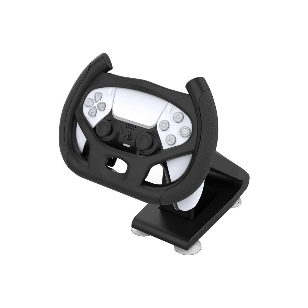 Black ABS plastic steering wheel bracket with suction cup for mobile game controllers