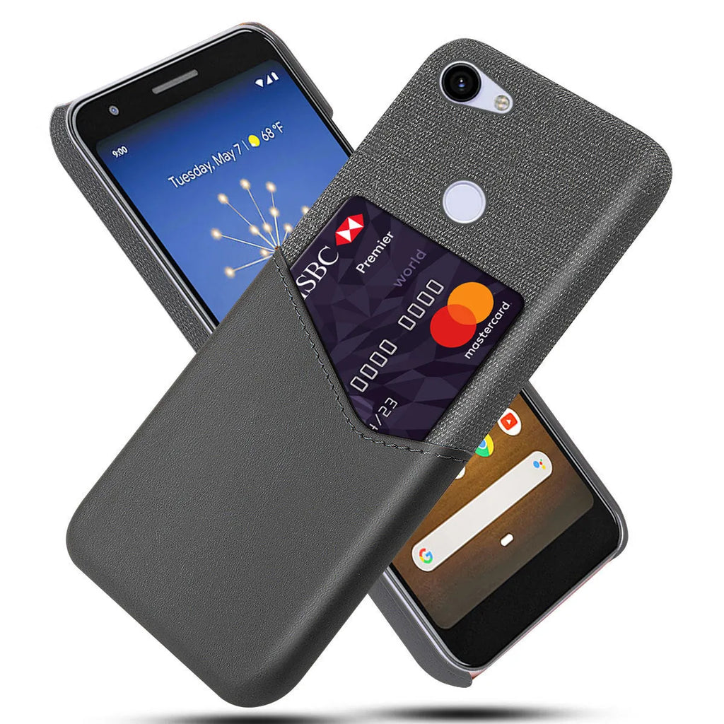 A solid colour leather back cover case for a Google Pixel mobile phone.
