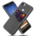 A solid colour leather back cover case for a Google Pixel mobile phone.
