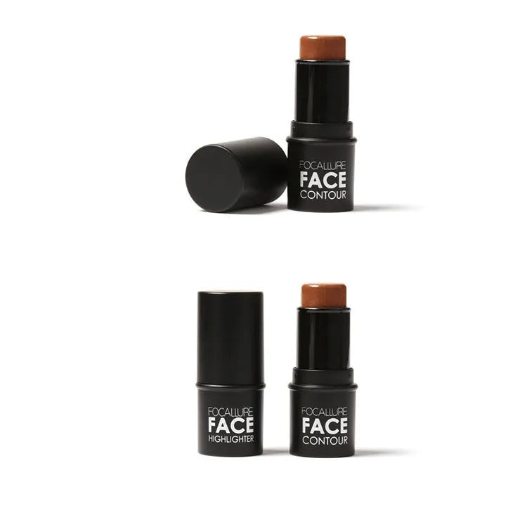 Face contour highlighter make-up product in four shade options A, B, C, and D.