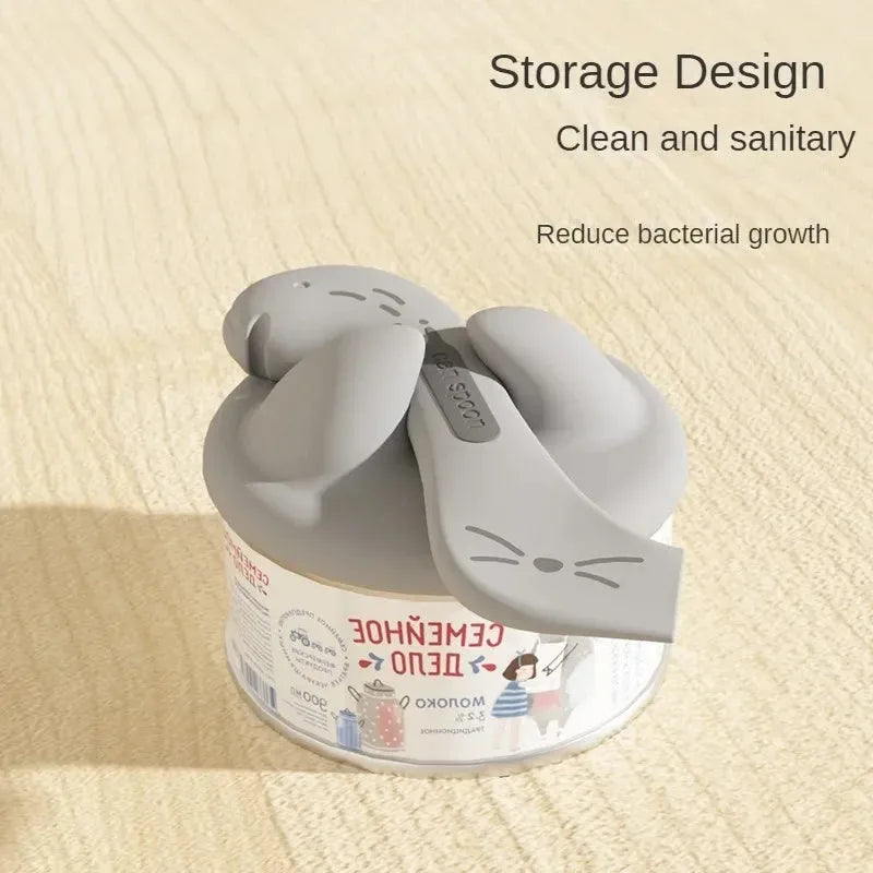 Pet food accessory set with can opener, mixing spoon, and silicone sealing lid in choice of colours