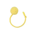 Colourful cat toy ball with an attached rope and built-in bell for kittens, shown in green, pink, purple, and yellow.