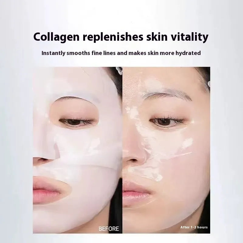 HANJILIAN collagen facial mask sheet, 5-pack box for autumn and winter skincare.