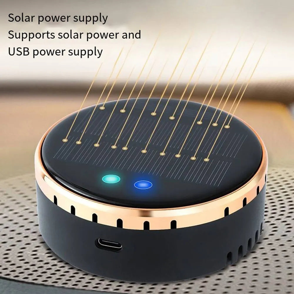 Car mounted solar air humidifier installed on vehicle air conditioning vent