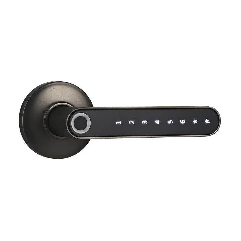 Smart electronic door lock with fingerprint sensor and modern minimalist alloy design