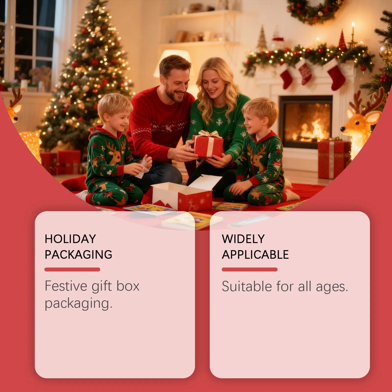 24 Christmas bouncy ball blind boxes in assorted festive designs, packaged in individual sealed boxes.