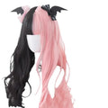 Harajuku Japanese Lolita cosplay wig with long Black Pink curly hair and fringe