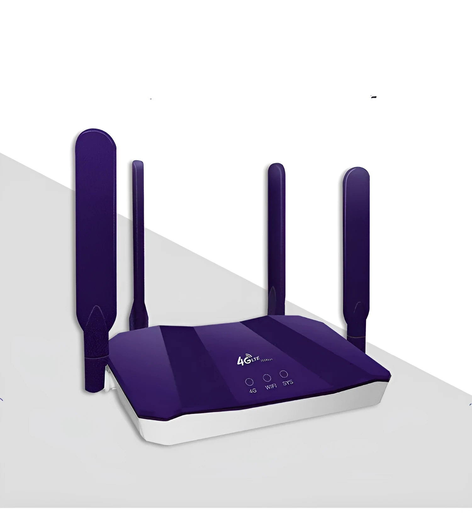 Blue 4G all netcom dual-mode wireless wired router with four external antennas.