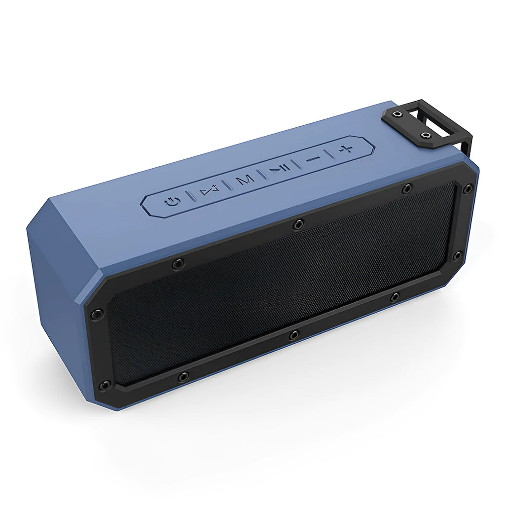 Black or blue outdoor waterproof portable 40W Bluetooth speaker with carrying rope.