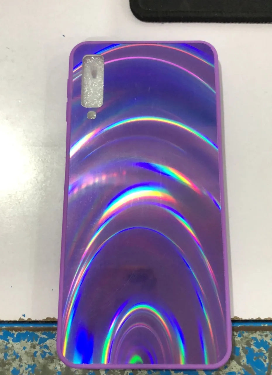 Marble pattern shockproof silicone phone case for Samsung models in multiple colours.