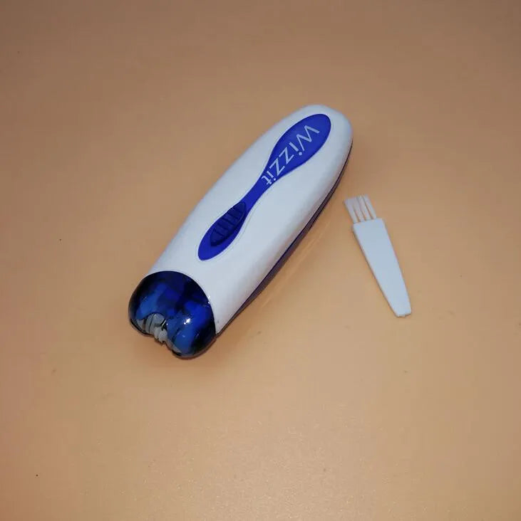 Women hair remover with hypoallergenic rotary tweezers, 12cm compact design, blue colour option