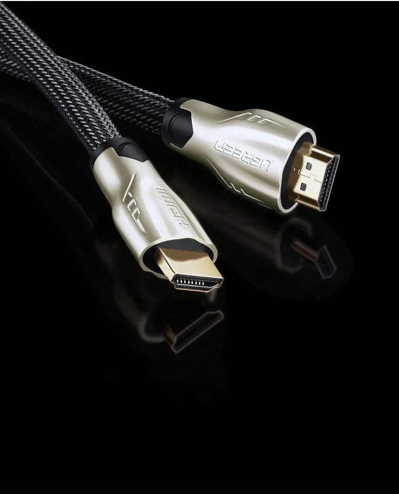 5 metre long black HDMI 2.0 cable with gold-plated connectors on a white background.
