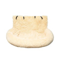 Beige cloth pet mat lying flat on a car seat, shown next to a dark grey version.