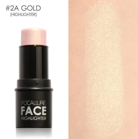 Face contour highlighter make-up product in four shade options A, B, C, and D.