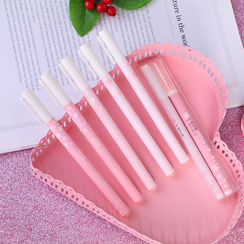 Sakura gel pen set showing 0.38mm and 0.5mm tip options in plastic bodies with needle-point refills