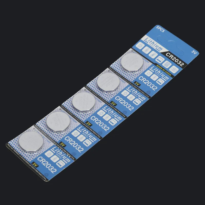 CR2032 3 volt lithium button battery coin cell on a card